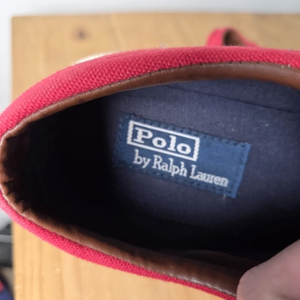 Polo‎ Ralph Polo Faxon Deck Shoes Mens sz 9 All Leather Lacea Boat Preppy Loafer